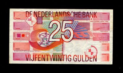 2024018纸币专场 - 荷兰25盾。原票美品