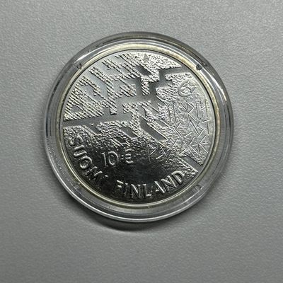 康怡轩钱币【以色列+葡萄牙+库克+澳大利亚+芬兰】第251003期  2007年芬兰发行探险家诺登舍尔德10欧元银币  原盒原证  1枚