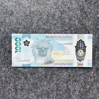127th 菲律宾2022年和2023年1000比索塑料钞，IBNS获奖钞 - 菲律宾2023年1000比索，新签名，豹子号000， CE2959000