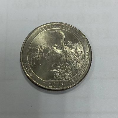 康怡轩钱币【新加坡+不丹+澳门+帕劳+美国+蒙古 纪念币专场】第443期 - 2014年美国25美分公园主题币