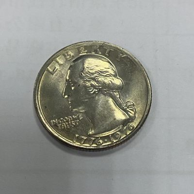 康怡轩钱币【新加坡+不丹+澳门+帕劳+美国+蒙古 纪念币专场】第251010期  1976年美国发行独立宣言200周年1/4美元铜镍合金纪念币