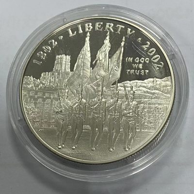 康怡轩钱币【新加坡+不丹+澳门+帕劳+美国+蒙古 纪念币专场】第251010期  2002年美国发行西点军校1美元银币