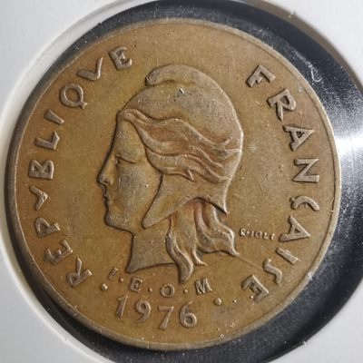 沼泽如烟--第250场快递不收件了中拍要年后快递复工才能发货了望理解，介意勿拍感谢 - 法属新喀里多尼亚1976年100法郎