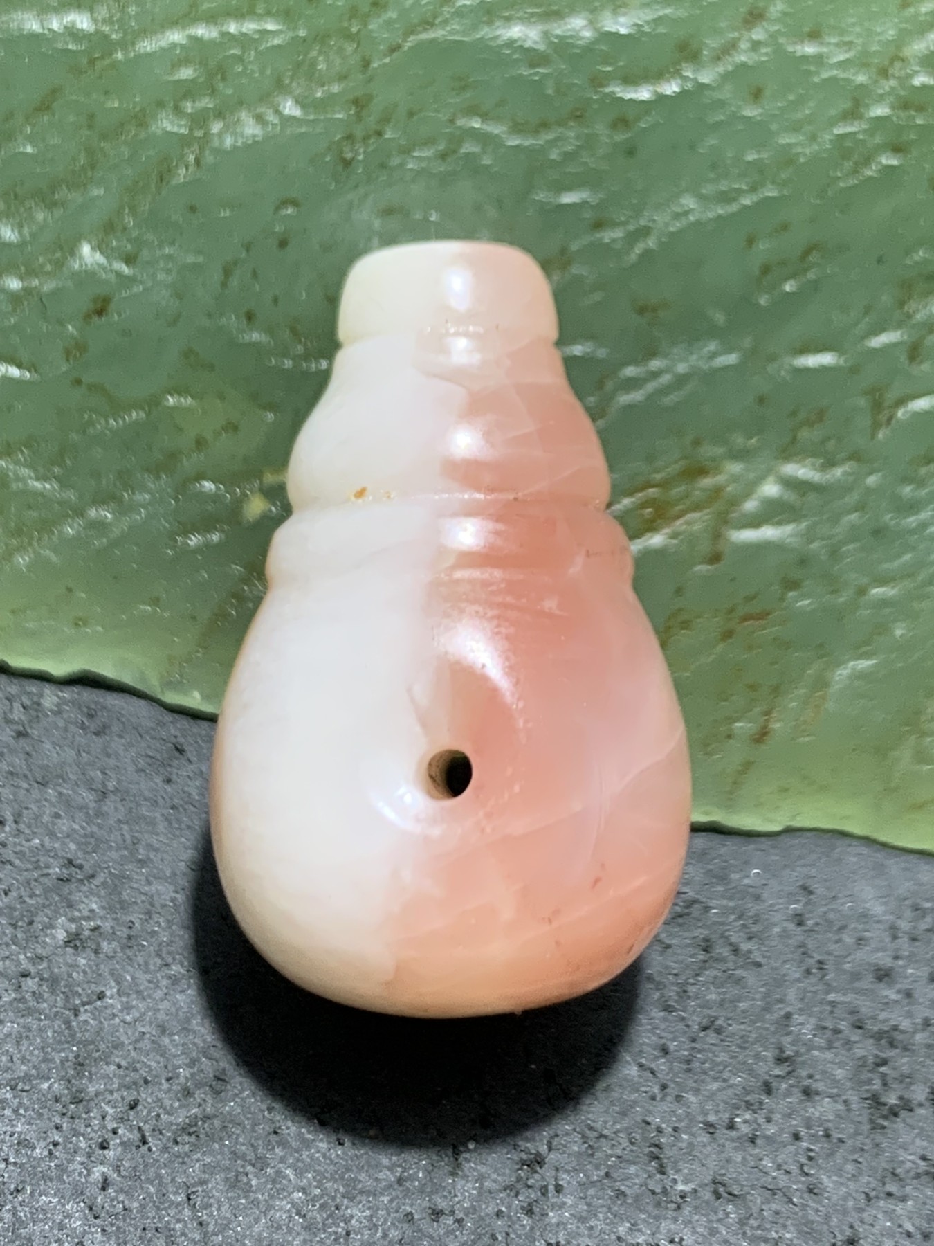 精美保山南红玛瑙红白双色三通佛头一个，