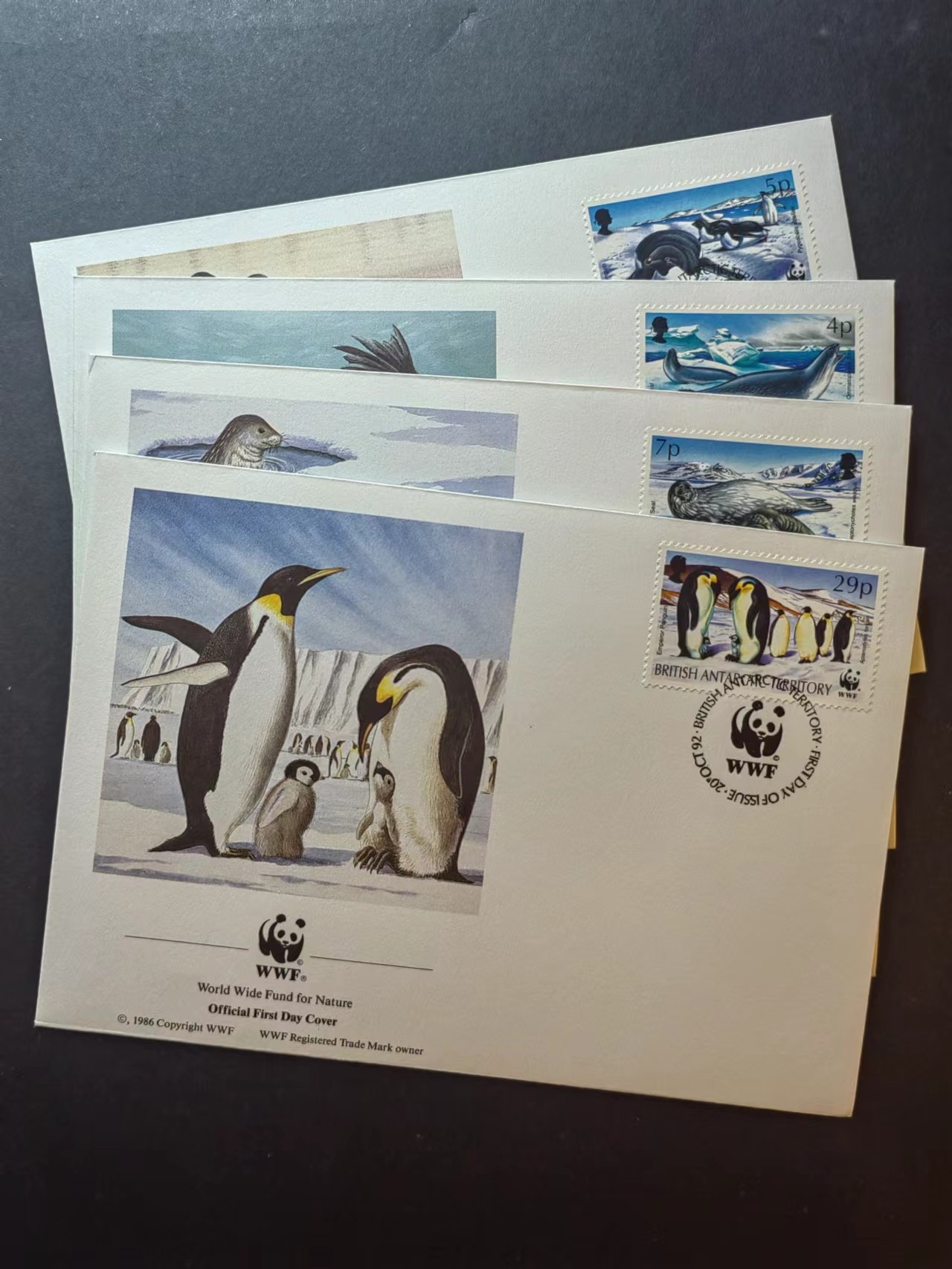 多国邮品✌（拍卖场）精品🔥专场 第④⑦场 英属南极领地 1992年 南极动物 一套全 (WWF世界自然基金会) 