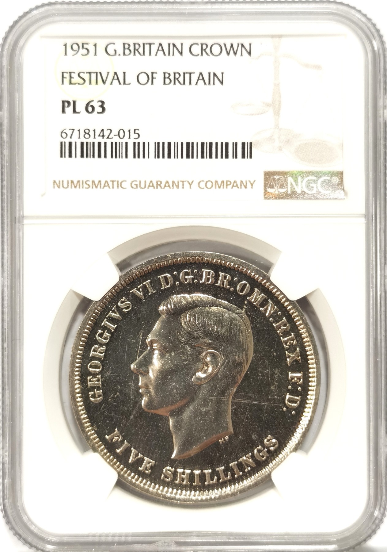 博洋堂世界钱币拍卖第064期（全场包邮） NGC PL63 英国1951年乔六马剑，原盒拆出送评