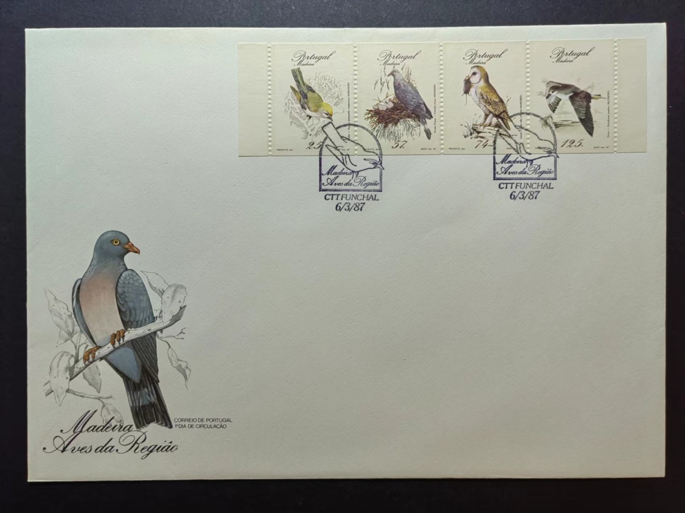 多国邮品✌（拍卖场）精品🔥专场 第④⑦场 葡属亚速尔1987年 鸟类（大型邮封）