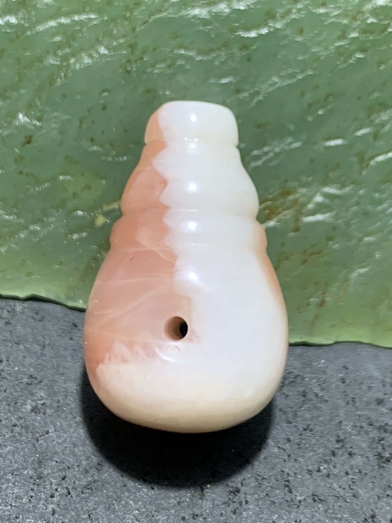 精美保山南红玛瑙红白双色三通佛头一个，