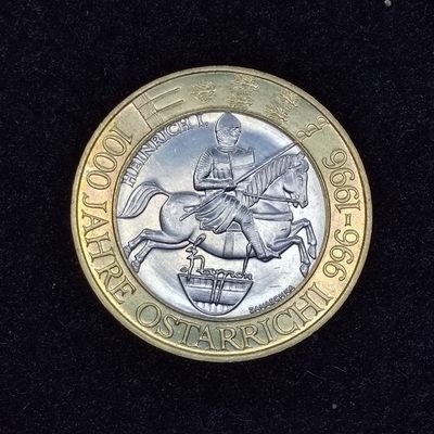 巴斯克收藏第227期 散币专场 2月 20/21/22 号三场连拍 全场包邮 - 奥地利 1996年 50先令双色合金纪念币 奥地利成立1000周年纪念