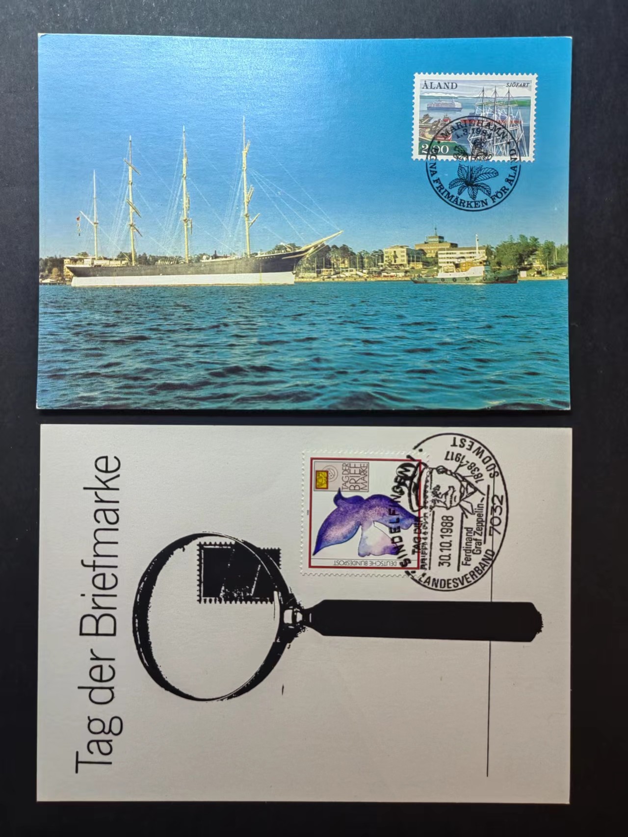 多国邮品✌（拍卖场）精品🔥专场 第④⑦场 西德1988年邮票日&奥兰群岛1984年港口