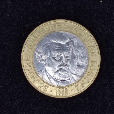 巴斯克收藏第227期 散币专场 2月 20/21/22 号三场连拍 全场包邮 - 奥地利 1998年 50先令双色合金纪念币 动物学家康拉德·洛伦兹诞辰95周年纪念