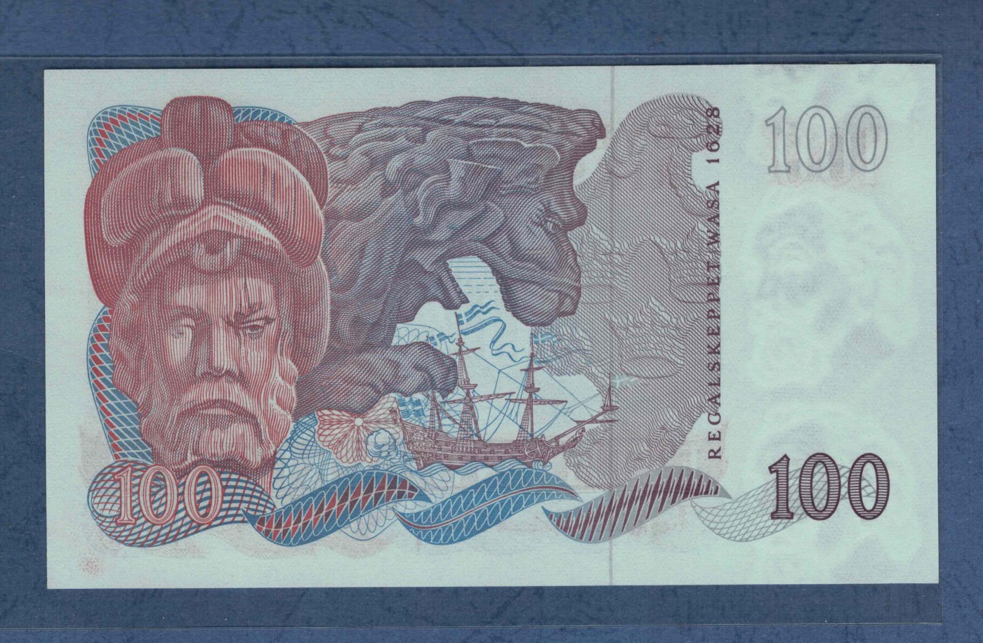 瑞典1972年100克郎 无4 欧洲纸币 实物图 UNC