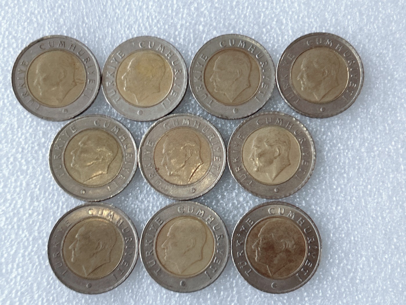 第一海外回流一元起拍收藏 散币专场 第63期 土耳其50库鲁双色币 10枚