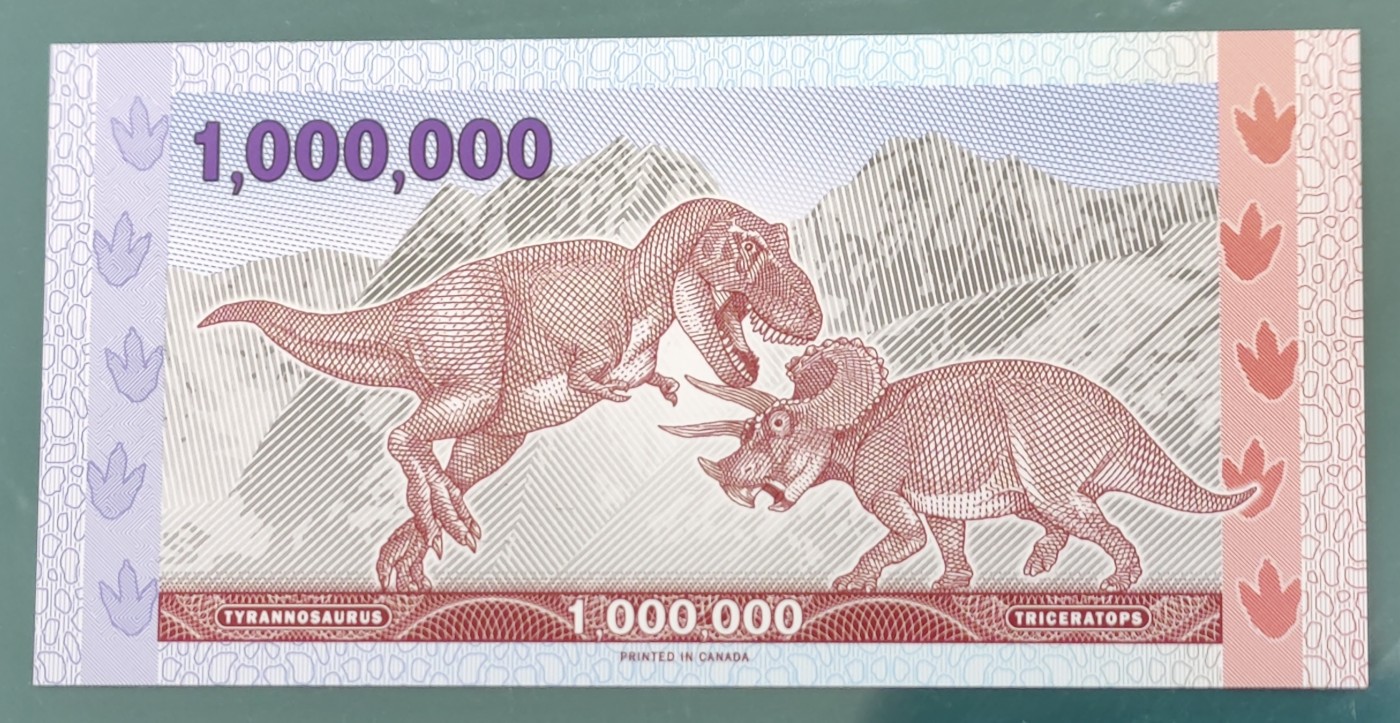 无47全新2012年 白令海峡 1000000 100万 恐龙 商业钞 塑料钞 