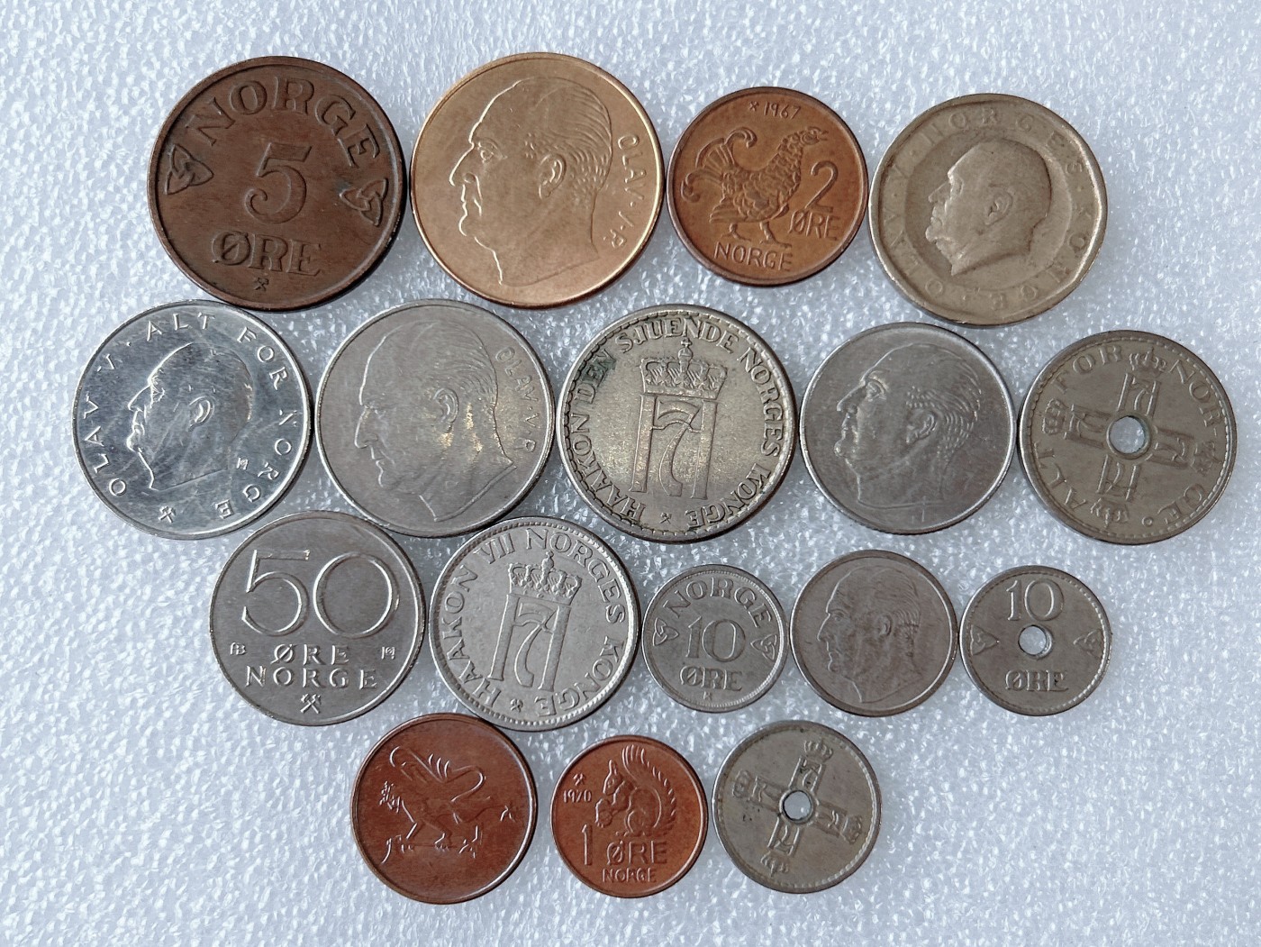第一海外回流一元起拍收藏 散币专场 第63期 挪威硬币 17枚 无重复
