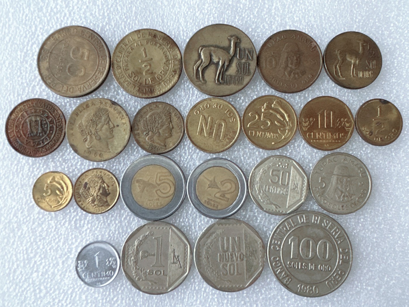 第一海外回流一元起拍收藏 散币专场 第63期 秘鲁硬币 22枚 无重复