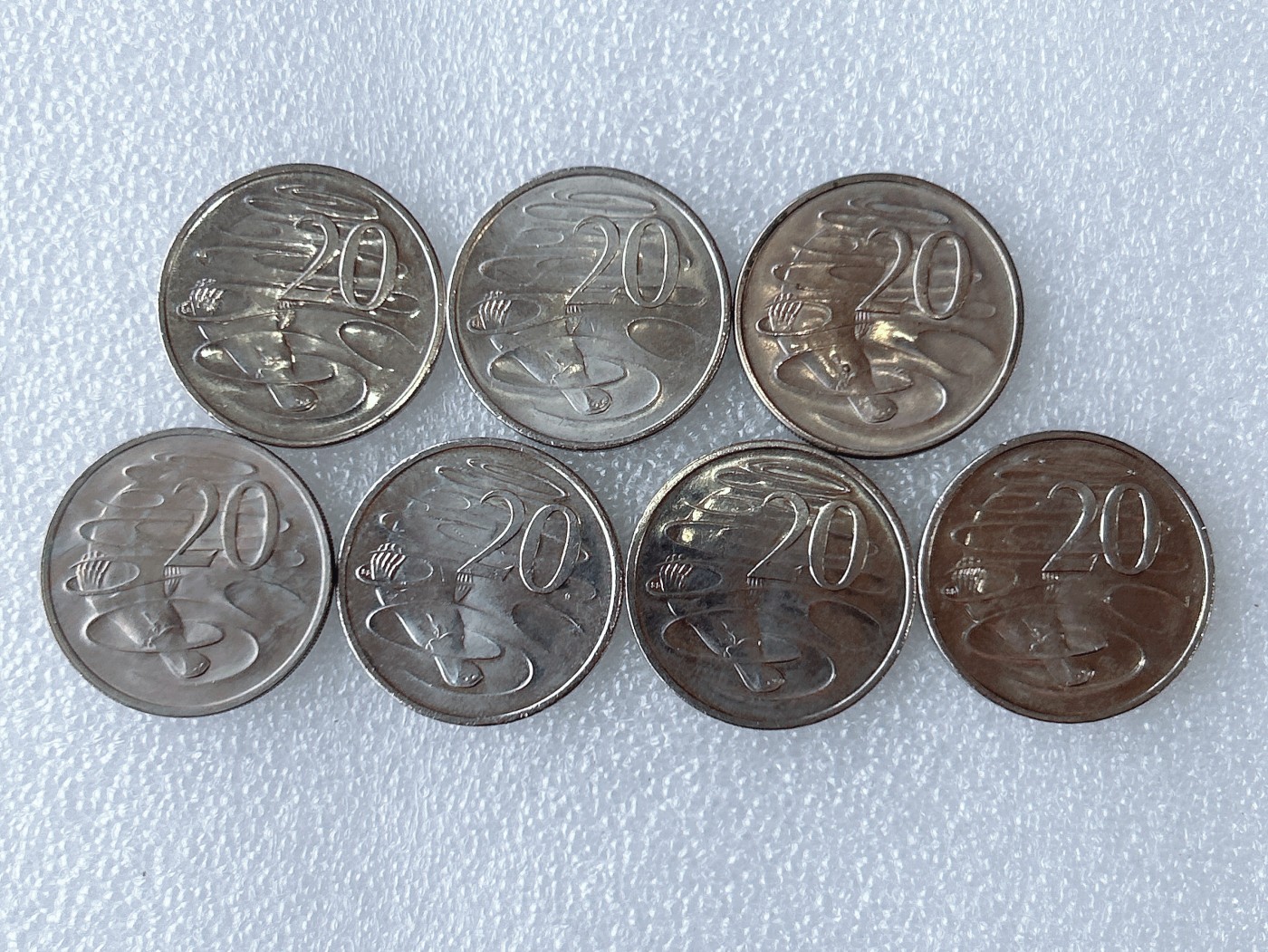 第一海外回流一元起拍收藏 散币专场 第63期 鸭嘴兽 澳大利亚20分 7枚