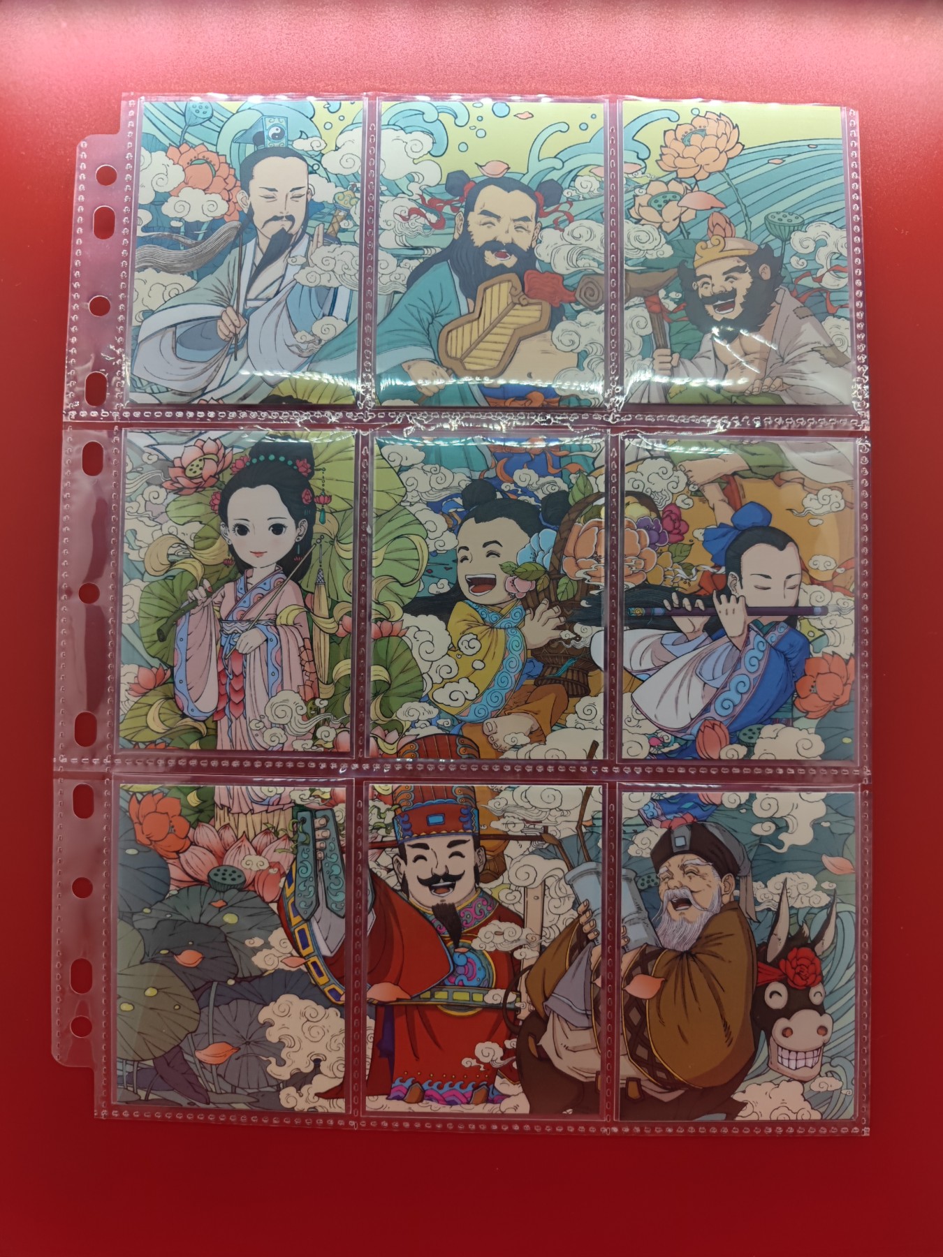 (小花瓣春节专场)妖精的尾巴卡牌拍卖第十一期 [小花瓣]民间吉神特卡八仙过海九拼一套+卡页一张