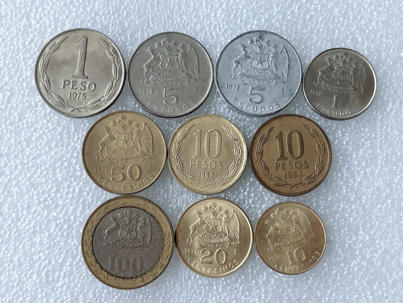 第一海外回流一元起拍收藏 散币专场 第63期 智利硬币 10枚 无重复