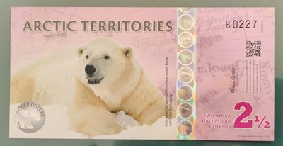 全新UNC 北极2.5元塑料钞 (2 1/2元) 2013年版  发 - 全新UNC 北极2.5元塑料钞 (2 1/2元) 2013年版  发