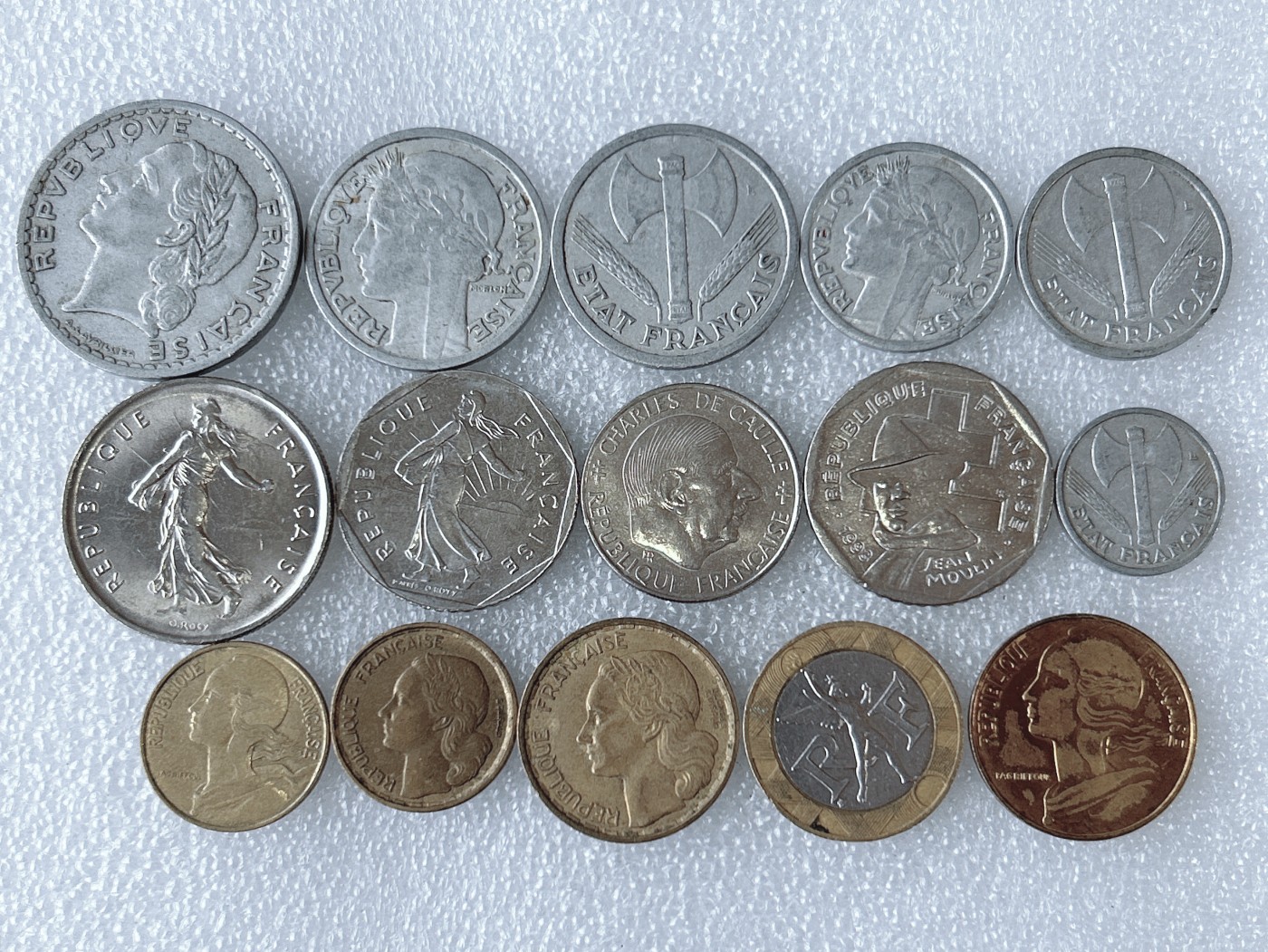 第一海外回流一元起拍收藏 散币专场 第63期 法国硬币 15枚