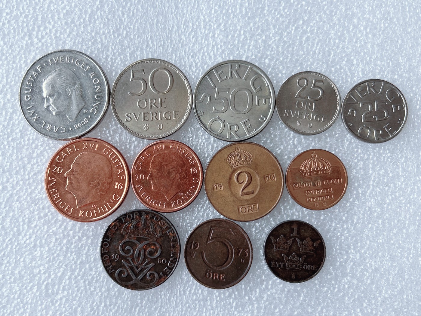 第一海外回流一元起拍收藏 散币专场 第63期 瑞典硬币 12枚 无重复