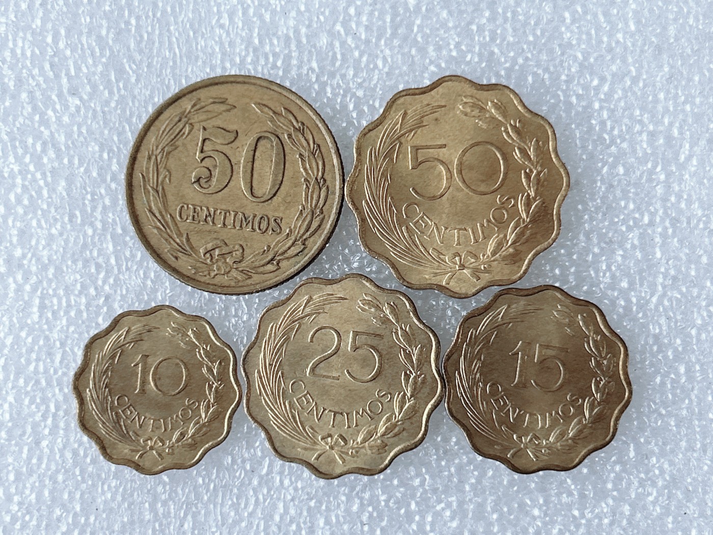 第一海外回流一元起拍收藏 散币专场 第63期 狮子版 巴拉圭1951/53年硬币 5枚