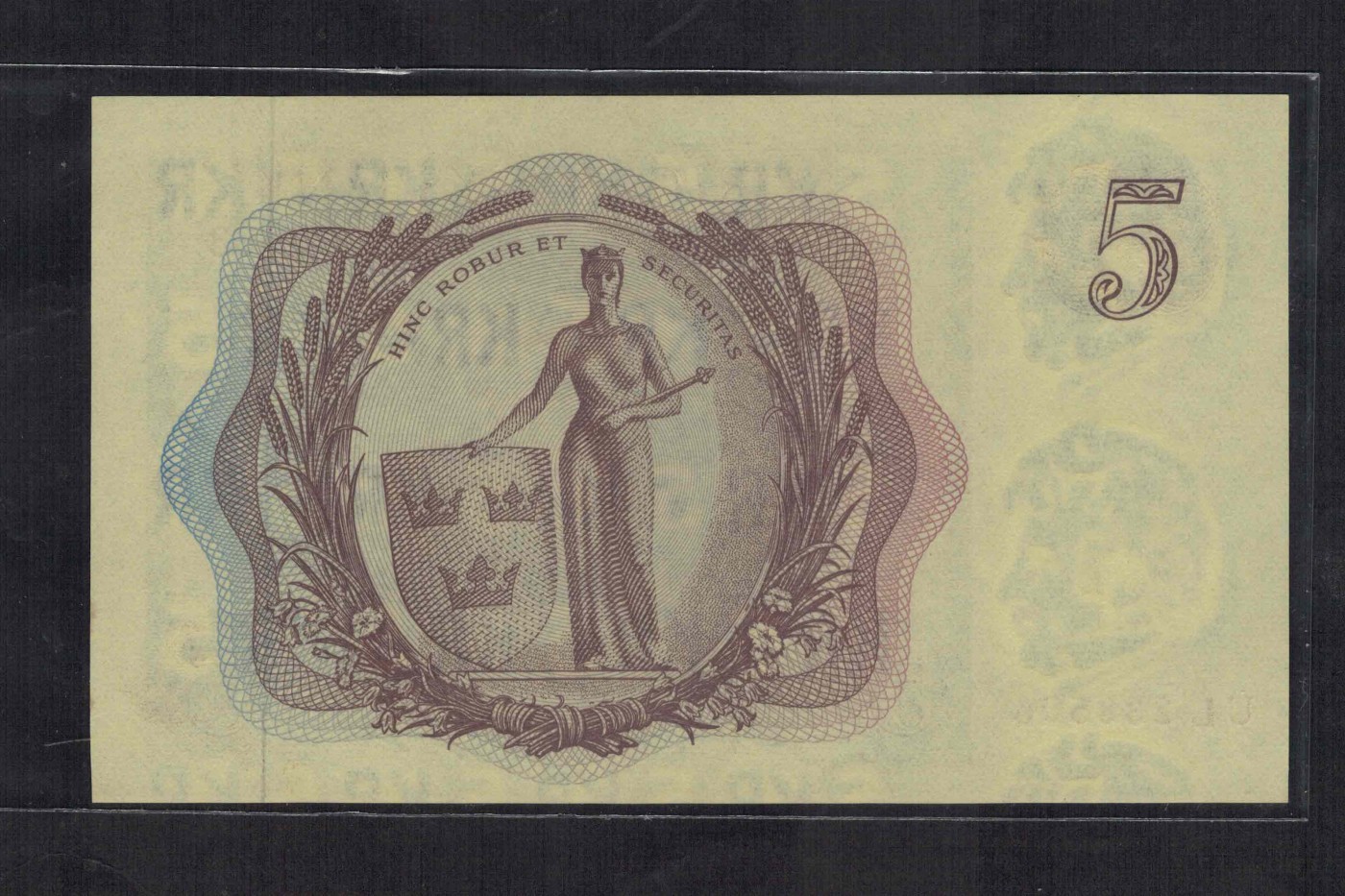 瑞典1963年5克朗 无47 P-50b 欧洲纸币 实物图 UNC