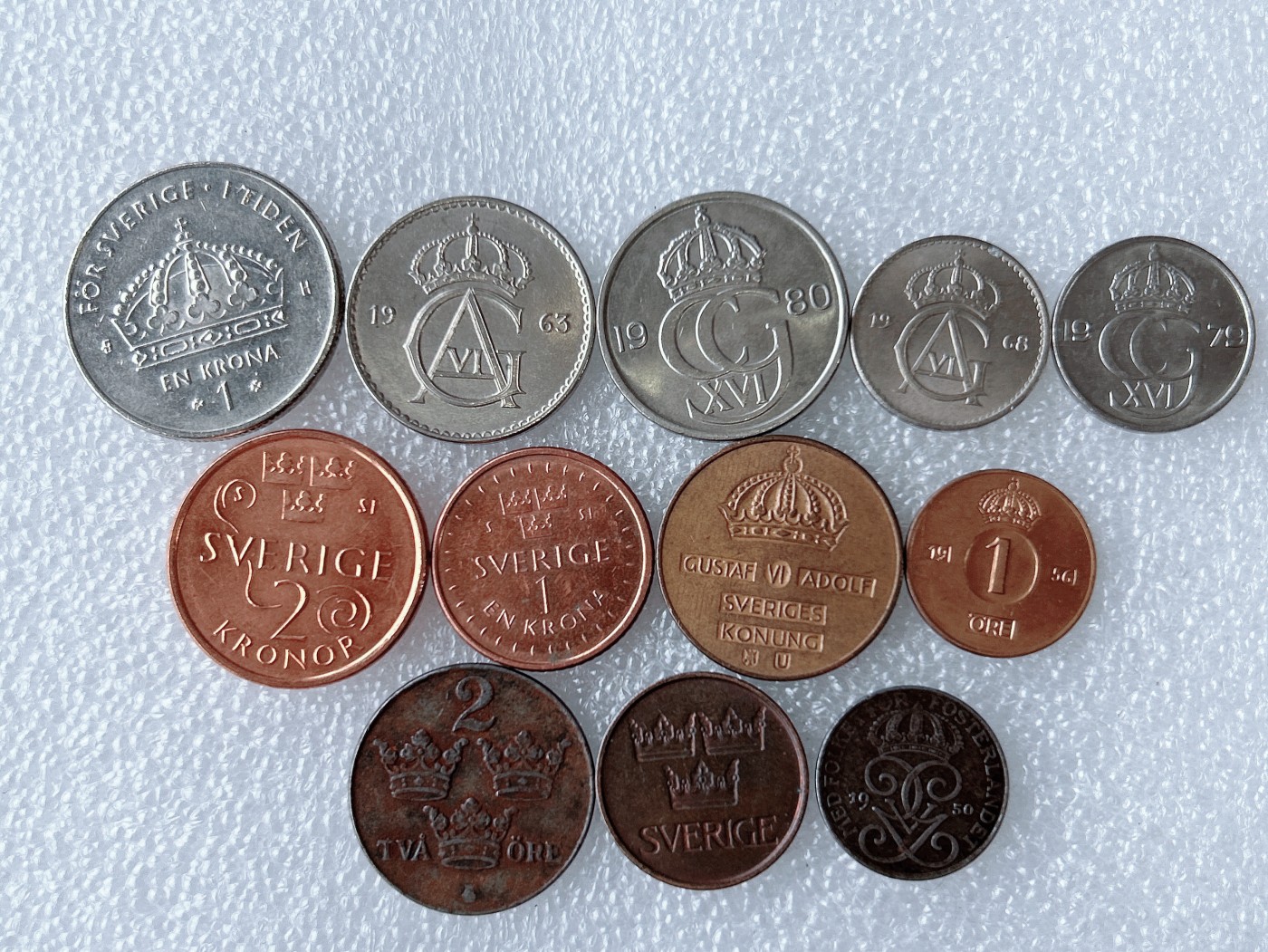 第一海外回流一元起拍收藏 散币专场 第63期 瑞典硬币 12枚 无重复