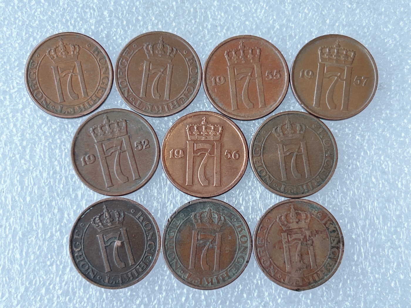 第一海外回流一元起拍收藏 散币专场 第63期 挪威2欧尔铜币 10枚