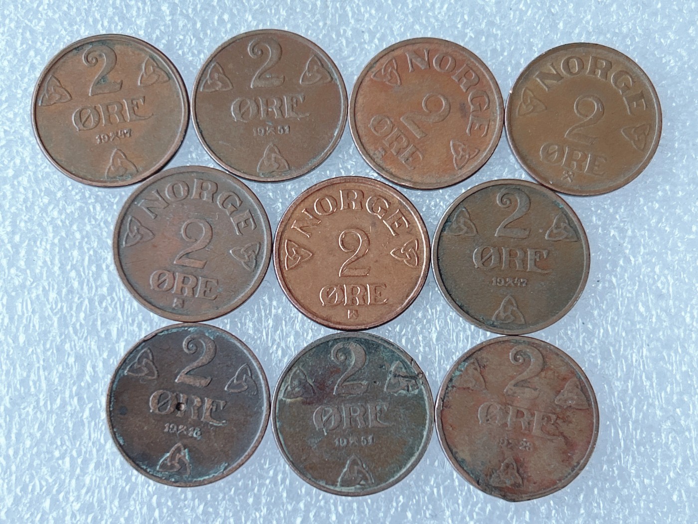 第一海外回流一元起拍收藏 散币专场 第63期 挪威2欧尔铜币 10枚