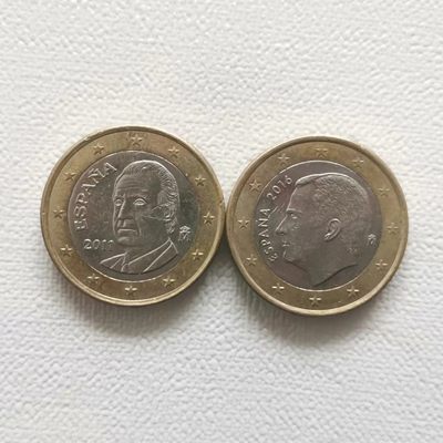 【易洋钱喜】第43场 外国硬币专场 - 西班牙不同图像硬币两枚，新版特别少见