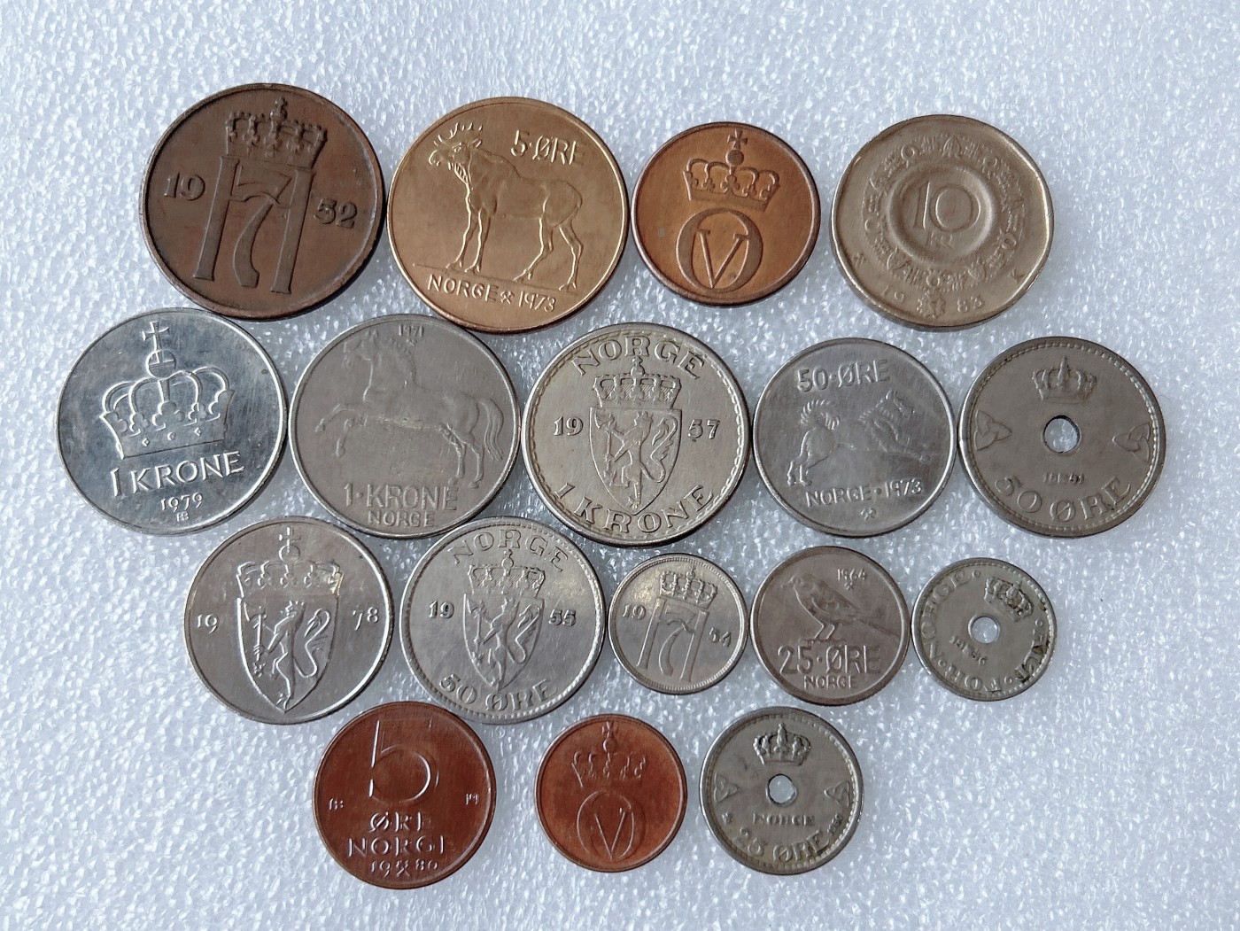 第一海外回流一元起拍收藏 散币专场 第63期 挪威硬币 17枚 无重复