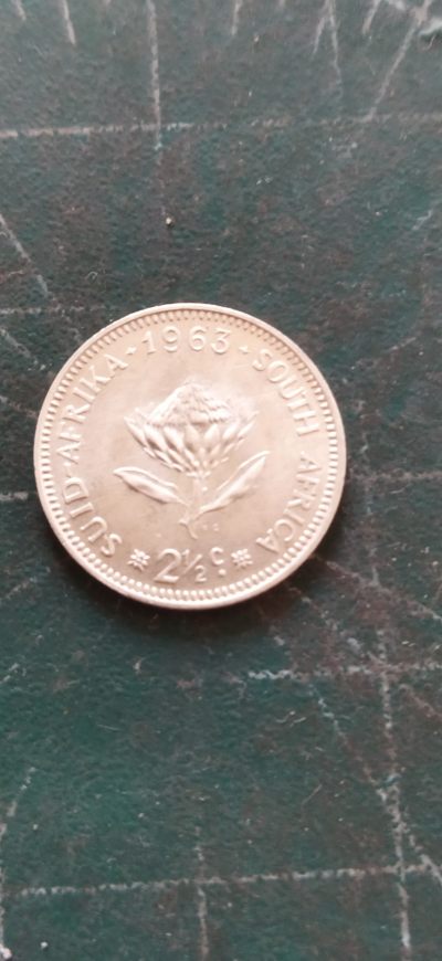 外国硬币初藏散币银币第21场 - 南非2.5分银币1963年原光。