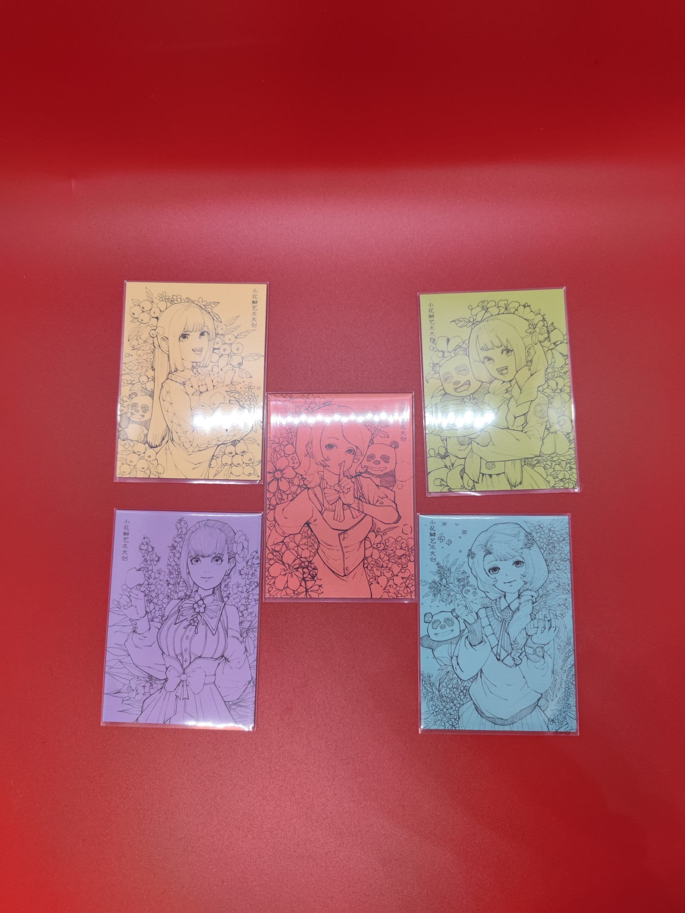 (小花瓣春节专场)妖精的尾巴卡牌拍卖第十一期 [小花瓣]国宝熊猫少女直角卡一套(5张)