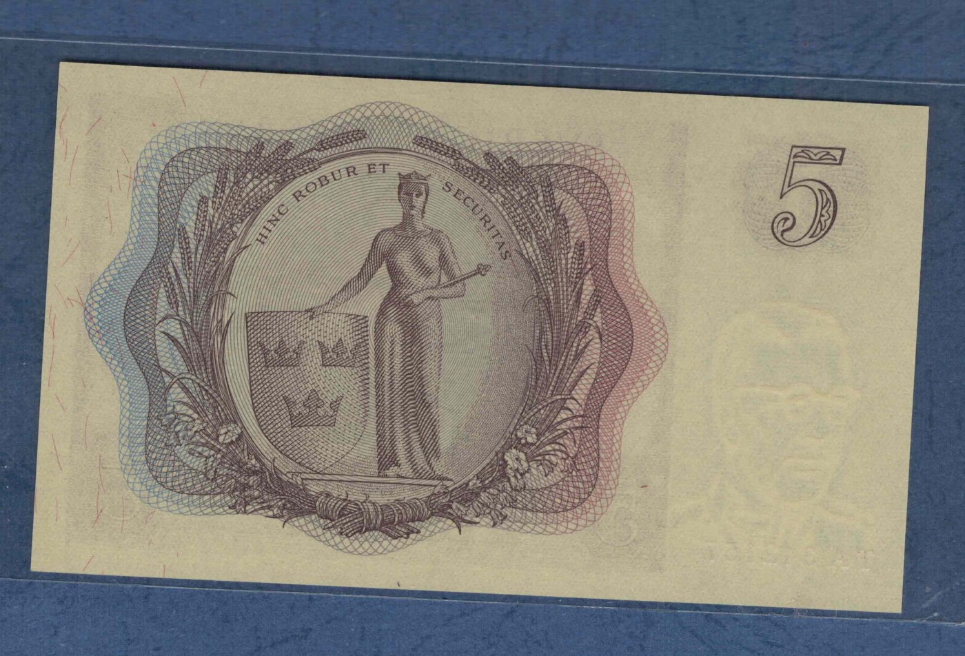 瑞典1961年5克郎 P-42f 欧洲纸币 实物图 UNC