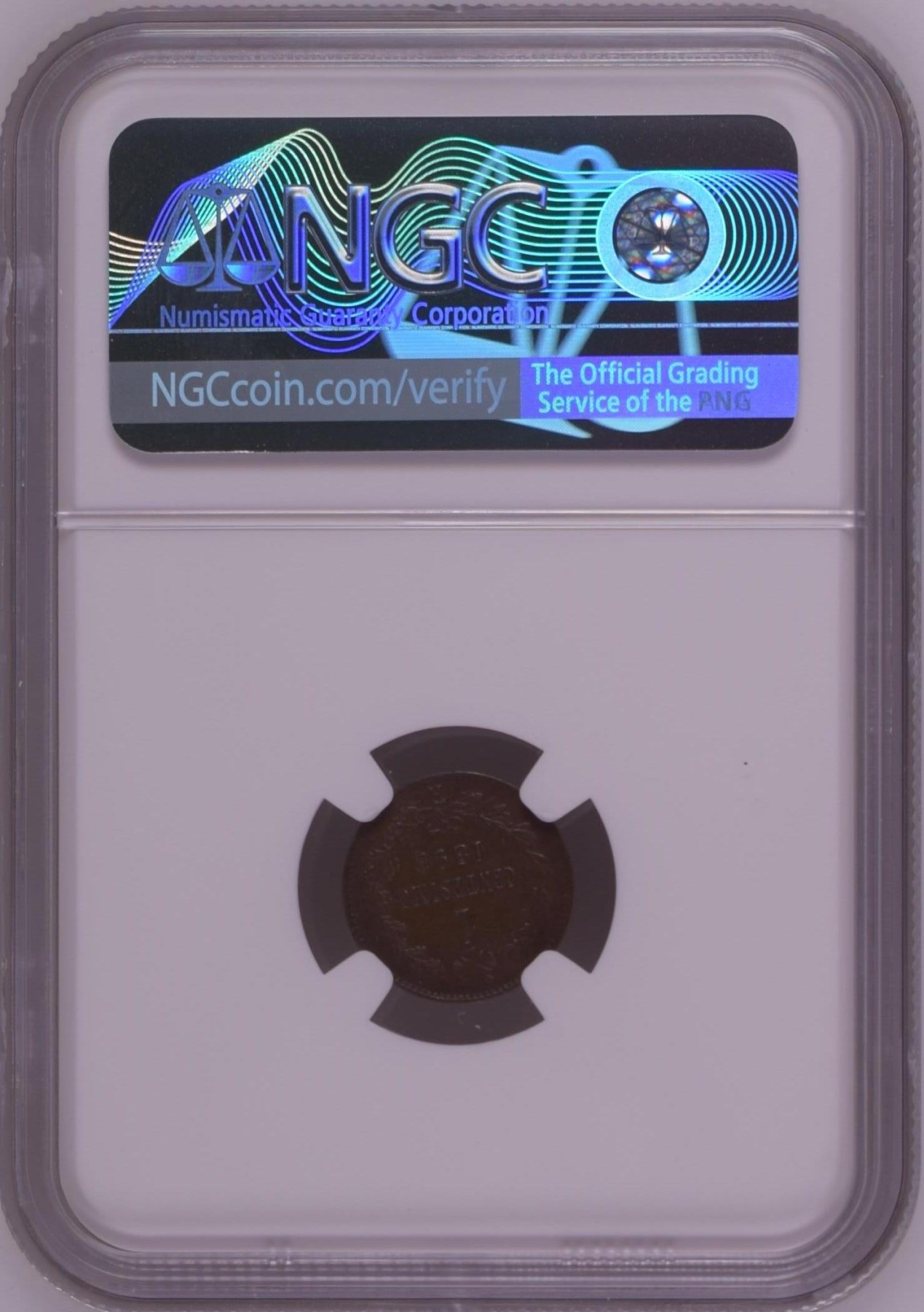 长老汇兔年精选第二场 1895R ITALY意大利翁贝托一世1分铜币，NGC MS61BN，更高分仅有13枚