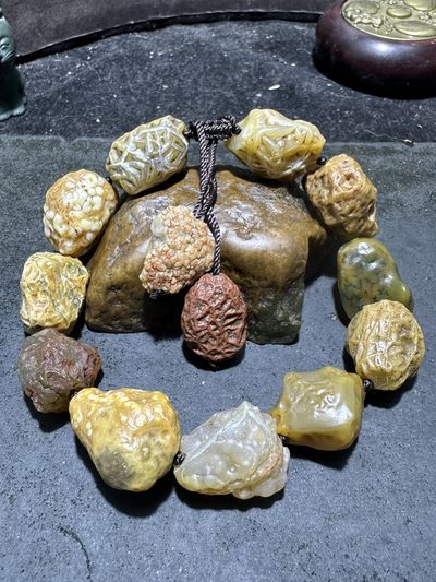 精美阿拉善多宝筋脉石原石手工编织手串一条， - 精美阿拉善多宝筋脉石原石手工编织手串一条，