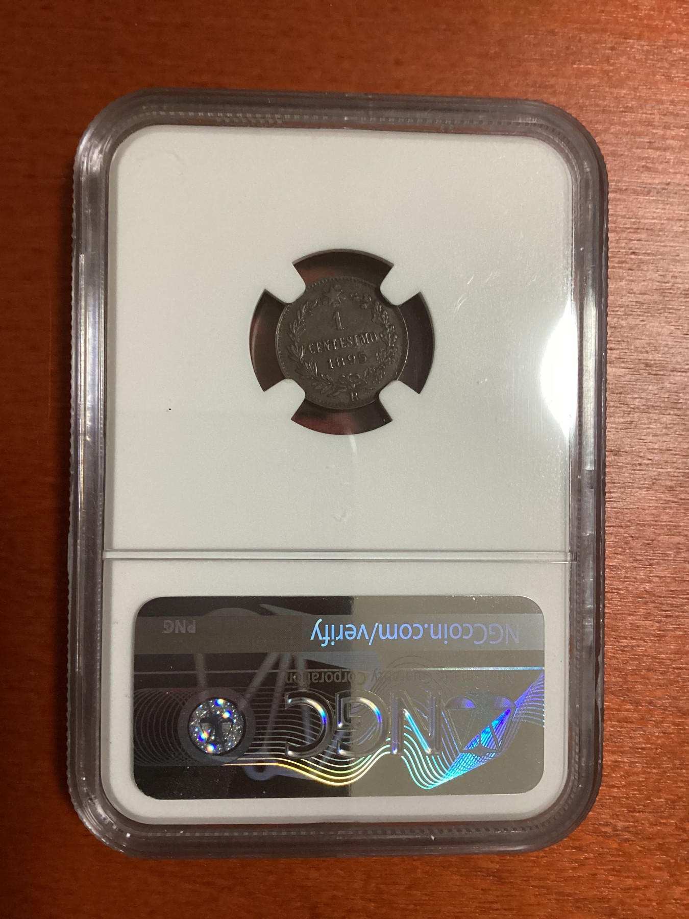 长老汇兔年精选第二场 1895R ITALY意大利翁贝托一世1分铜币，NGC MS61BN，更高分仅有13枚