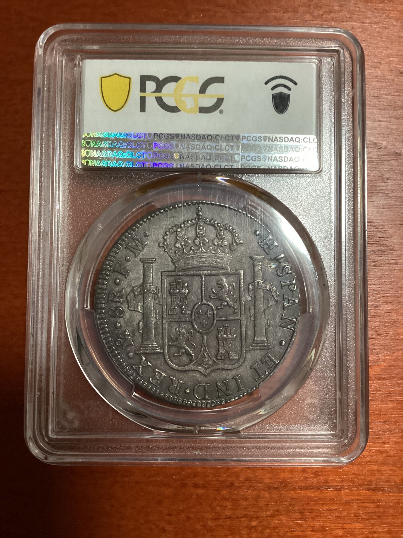 长老汇兔年精选第二场 1788-Mo FM 墨西哥卡三8R大银币，PCGS MS62分，亚军分，更高分仅有一枚，裂痕是币胚上的