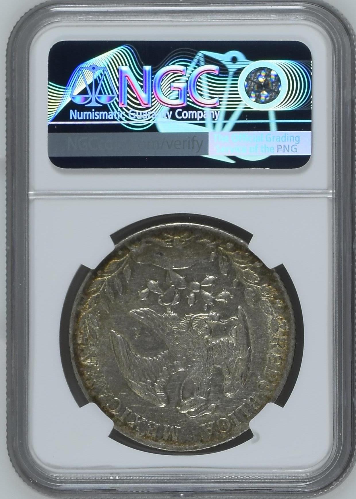 长老汇兔年精选第二场 1888PI MR 墨西哥鹰洋8R银币，NGC UNC， 中间有个戳记，否则状态超过许多65分