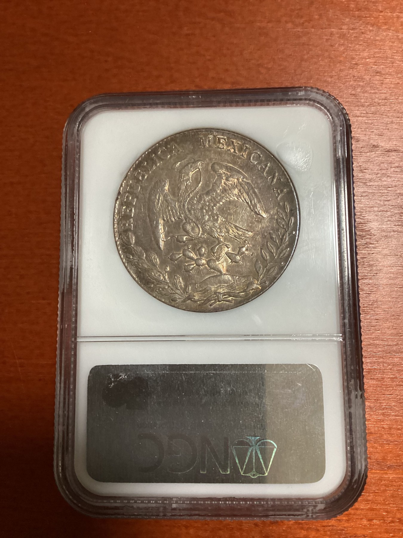 长老汇兔年精选第二场 1896MO AB 墨西哥鹰洋8R花边银币，NGC MS63分，老盒