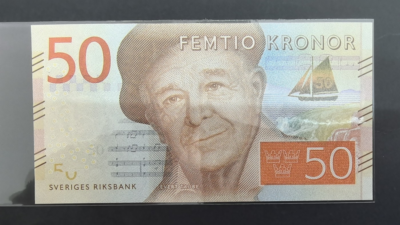 瑞典2015年50克朗 欧洲纸币 实物图 UNC