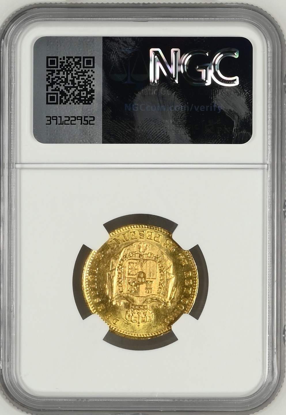 长老汇兔年精选第二场 1881(81) MSM 西班牙阿方索十二世25比塞塔金币，NGC MS62分，有胡子版