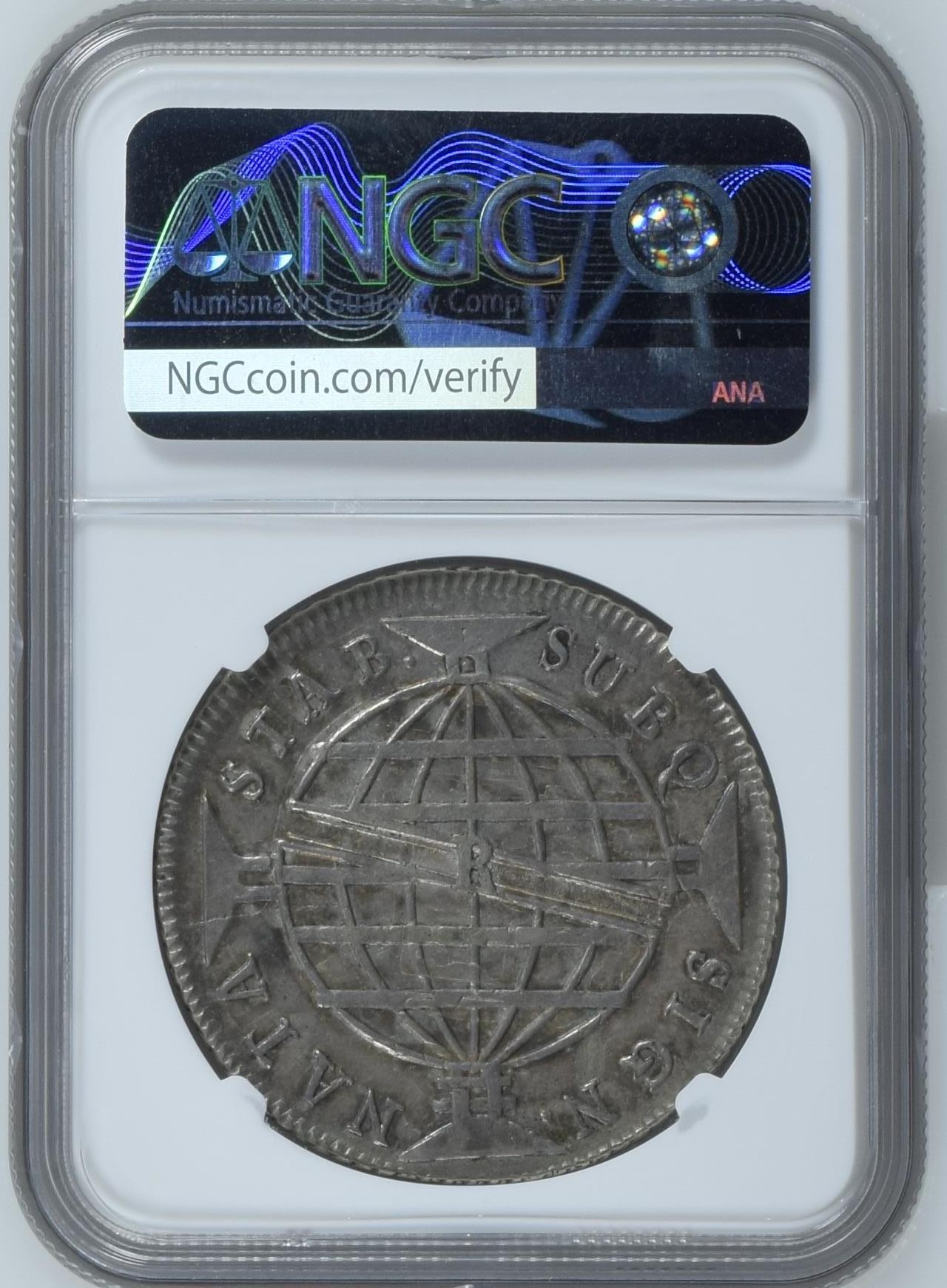 长老汇兔年精选第二场 1813R 巴西早期960R大银币，NGC XF45分，西班牙双柱基础上打制而成，别有韵味