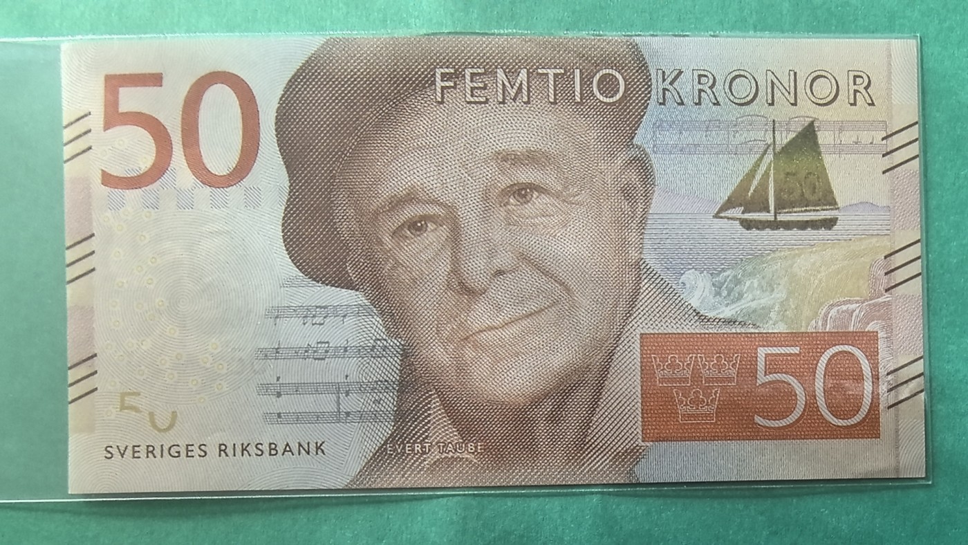 瑞典2015年50克朗 欧洲纸币 实物图 UNC