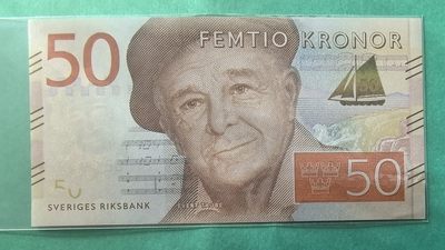 瑞典2015年50克朗 欧洲纸币 实物图 UNC - 瑞典2015年50克朗 欧洲纸币 实物图 UNC