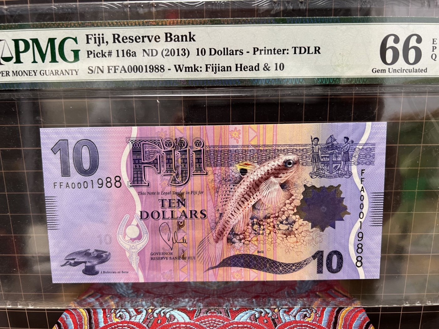 【Blue Auction】✨世界纸币精拍第432期——新年首拍 【首发1988倒置号 全同号】斐济 2013年5-100元 PMG67EPQ-66EPQ