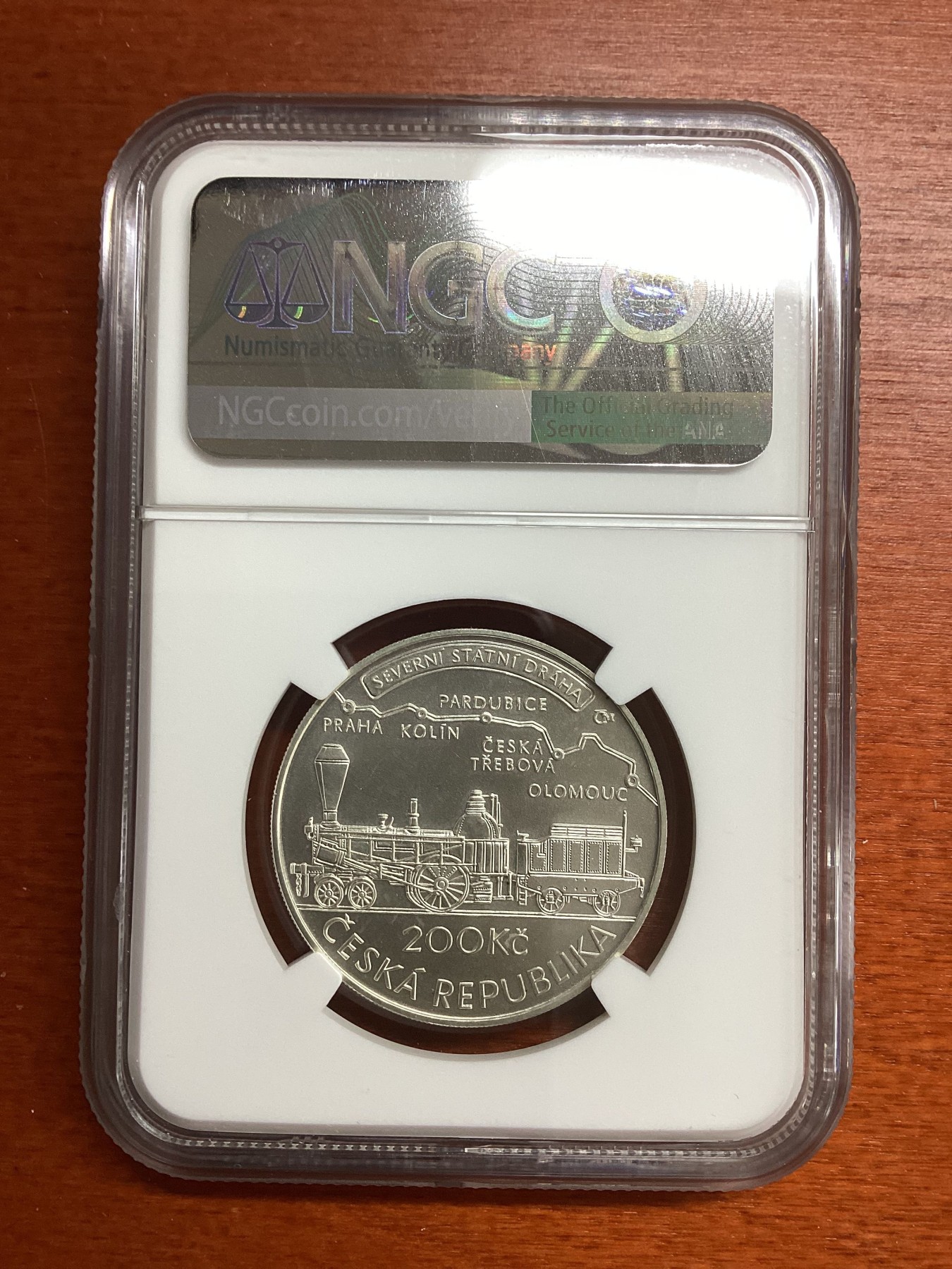 长老汇兔年精选第二场 2015 捷克扬·佩尔纳200克朗银币，NGC MS65分，唯一冠军分