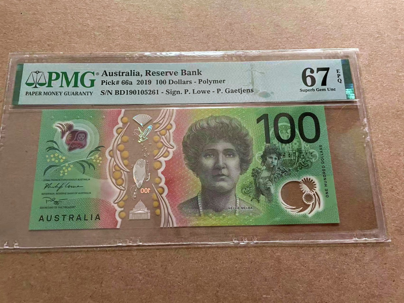 【Blue Auction】✨世界纸币精拍第432期——新年首拍 【无47】澳大利亚 2019年100元 PMG67EPQ 高分
